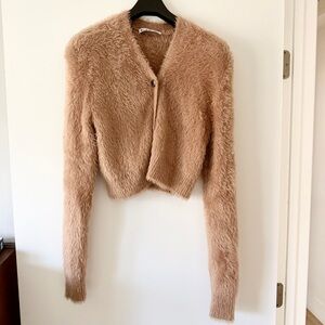 Acne studios Tan Faux Fur cardigan